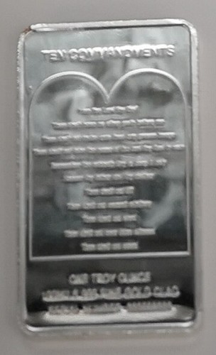 Jesus Christ 10 Commandments Silver Bar Church God Holy Bible Christianity Xmas - Imagen 3 de 12