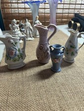 4 Mini Occupied Japan Porcelain Vase/Pitchers. Miniatures. Perfect 