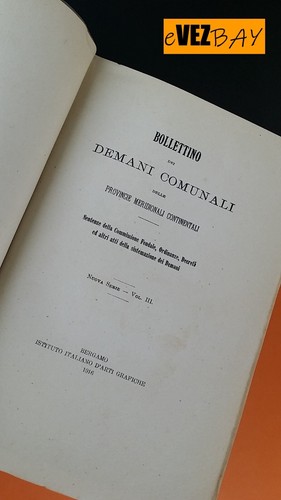 Bollettino dei DEMANI COMUNALI Provincie Meridionali Continentali - vol. 3 -1916 - Picture 2 of 7