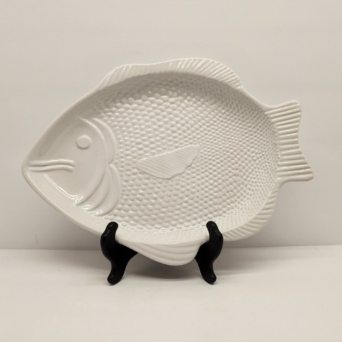 Large Fish Platter Portugal Cerutil White Stoneware Gorgeous 15" - Picture 6 of 6