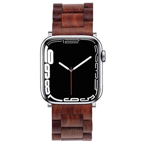 Wooden Metal Strap Band For Apple Watch Ultra 2 Series 9 8 7 6 5 4 SE 44/45/49mm - Picture 34 of 38