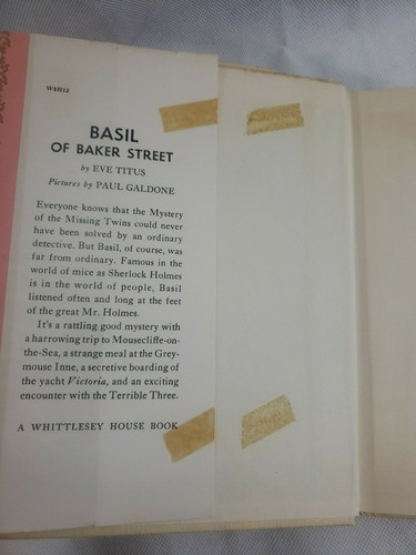 BASIL OF BAKER STREET by Eve Titus - 1958 - Great Mouse Detective - Picture 2 of 7