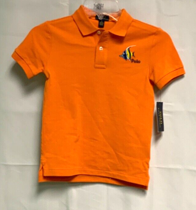 Polo Ralph Lauren Boys Sz 6 Orange Tropical Fish Short