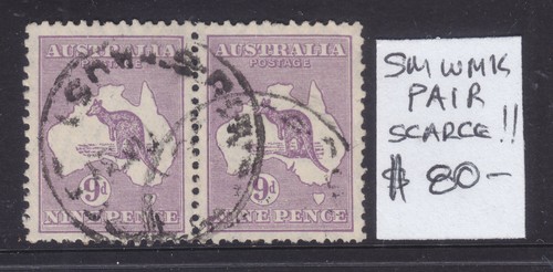 KANGAROO: 9d VIOLET PAIR SM WMK FINE USED..