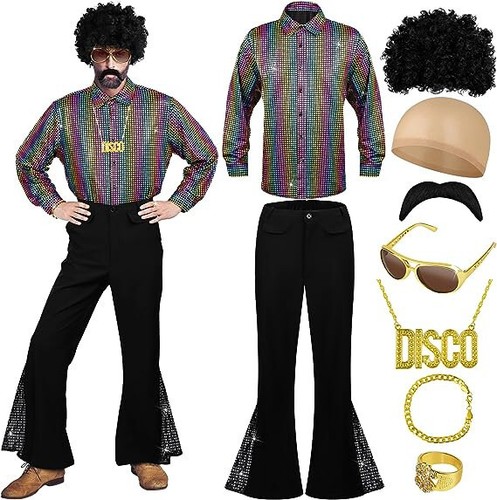 Casual sequin flare slacks man pants - Picture 2 of 14