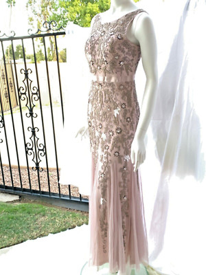 Adrianna Papell Mauve Mesh Lined Formal/Evening Gown US 8P, Euro42, UK12