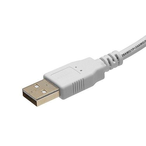 Cable de extensión USB 2.0 tipo A macho a hembra de 1,5 pies dorado PC Mac blanco - Imagen 2 de 3