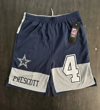 New Youth Dallas Cowboys Dak Prescott #4 Outerstuff Pandemonium Shorts Youth L