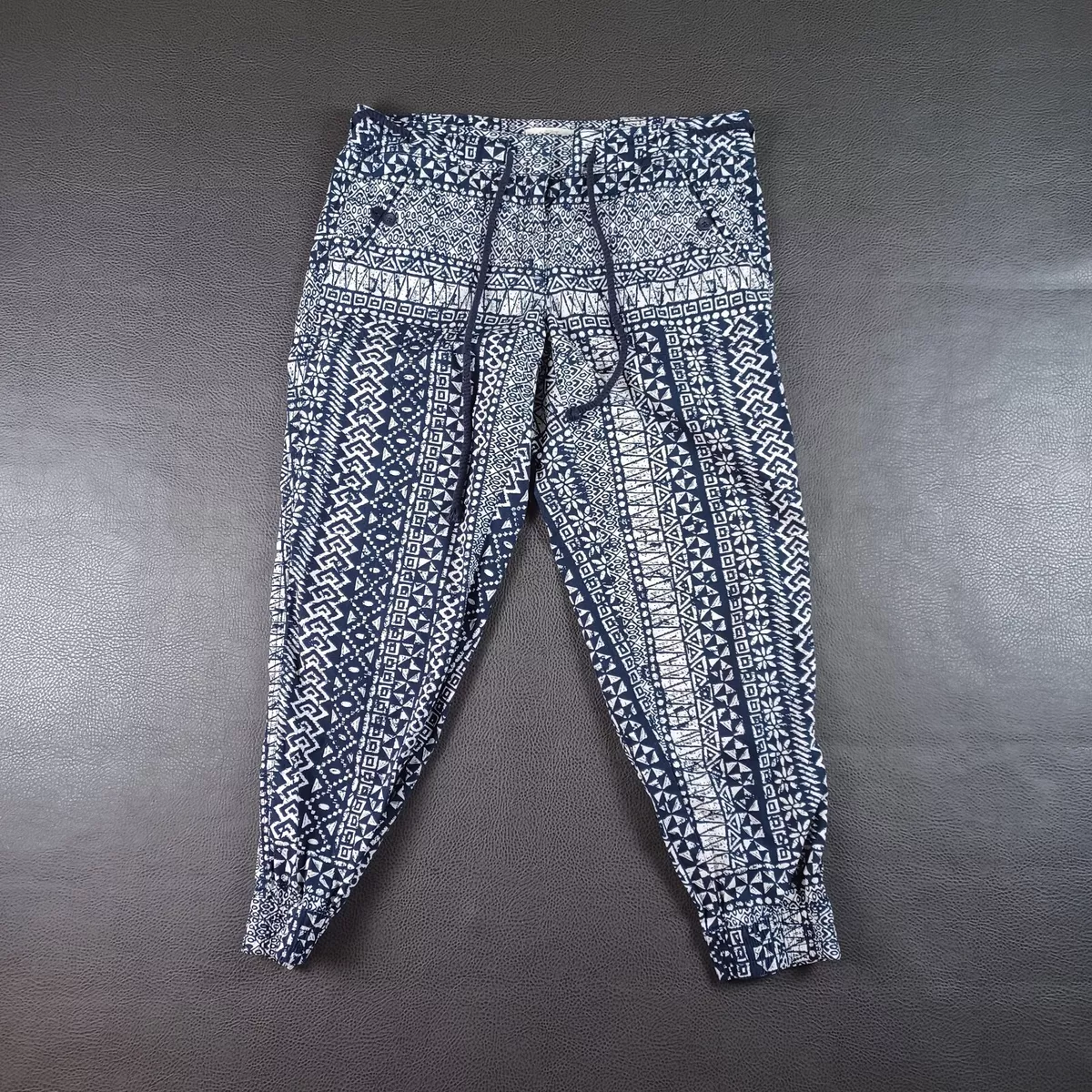 Houndstooth print drawstring jogger pants sale