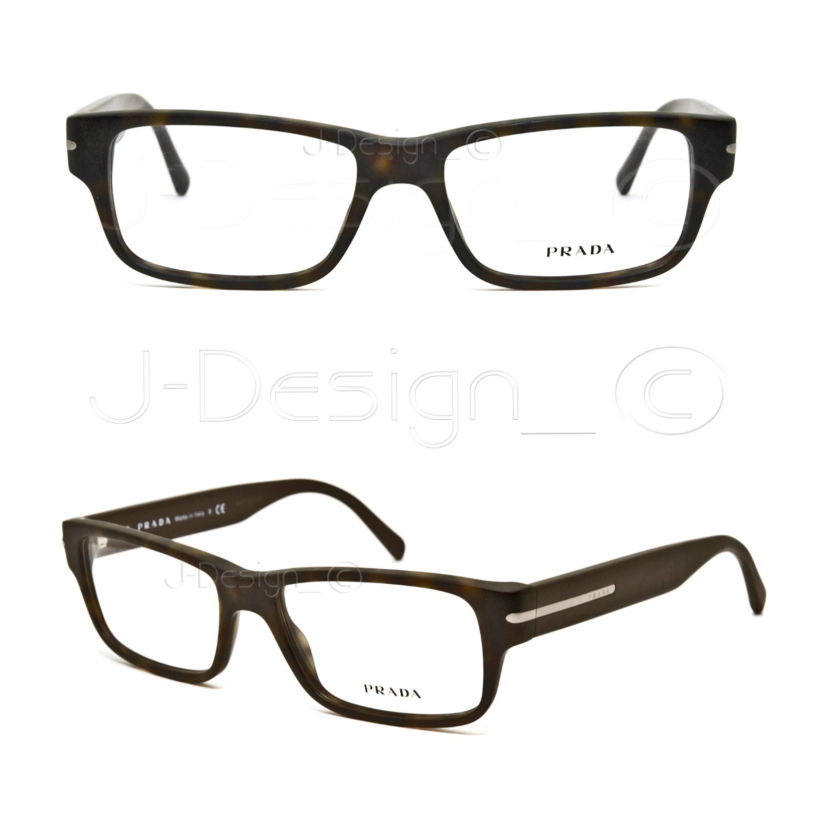 Prada VPR 22R HAQ 1O1 Matte Tortoise size 54/16/140 Made in Italy Eyeglasses