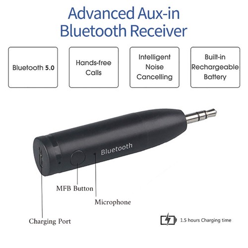 Car Wireless Bluetooth 5.0 Receiver Transmitter Adapter 3.5mm Music Audio Aux - Bild 6 von 9