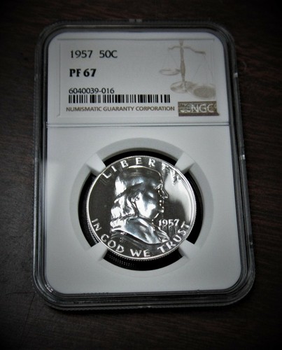 1957 Proof Franklin Silver Half Dollar NGC PF 67 ⭐117⭐V3⭐ - Picture 5 of 7