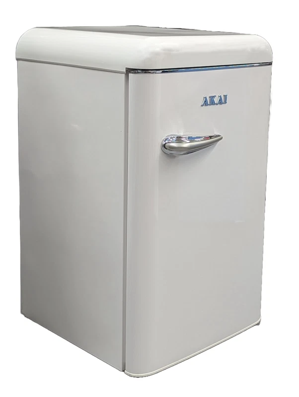 Frigo Bar BIANCO CREMA Vintage AKAI Frigorifero Freezer Sotto Tavolo Anni 60, fotografia 3 di 13