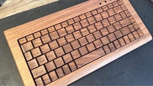Hacoa Walnut Wooden Keyboard USB Rare Compact Out of Production Japan