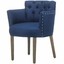 luxury living solid wood christopher dining chair in navy fabric