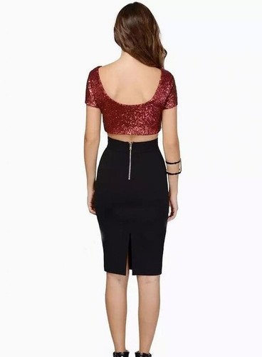 Summer Fashion Sequin Short T-Shirt Sexy Party Womens Short Sleeved Tops - Bild 3 von 17