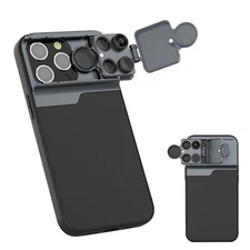 5-in-1 lens attachment fisheye tele CPL 10x 30x macro lens set for iPhone 14 Pro