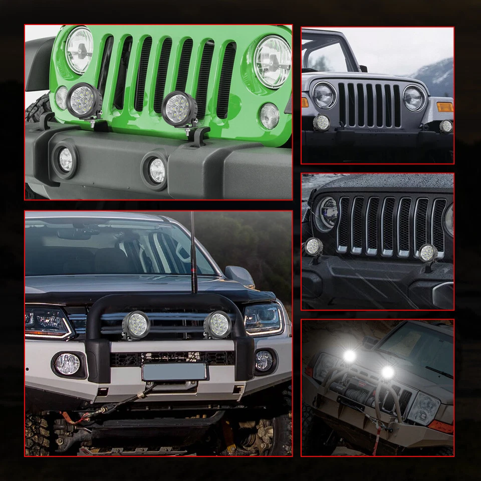 Combo de luz de trabalho LED redonda para Ford Bronco Ditch Pods 2X 3" neblina de direção offroad - Imagem 4 de 4