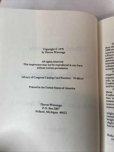 Official Documents of Post Office Dept of Confederate States America Vol I Book - Imagen 7 de 8