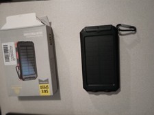 Portable External Solar Power Bank Black/Orange, Comes with cable