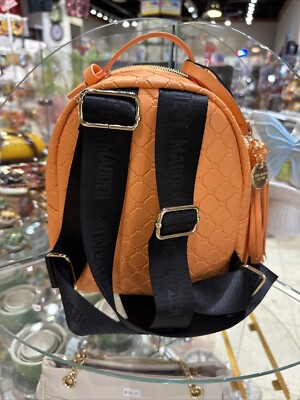 New! Steve Madden Orange Faux Leather Vegan Backpack | eBay display picture 1