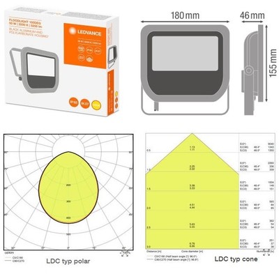 OSRAM LEDVANCE LED Floodlight 50w Warm White 3000k Spotlight Ip65 