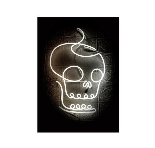 Skull Neon Print, Man Cave Art Poster, Skull Art, Teenage Boy Room, Skull Poster - Picture 3 of 7
