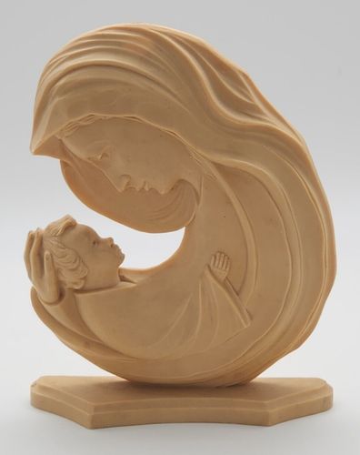 Vintage Kunststoff Madonna & Kind (Maria und Jesus) Ikone Figur -6x7"