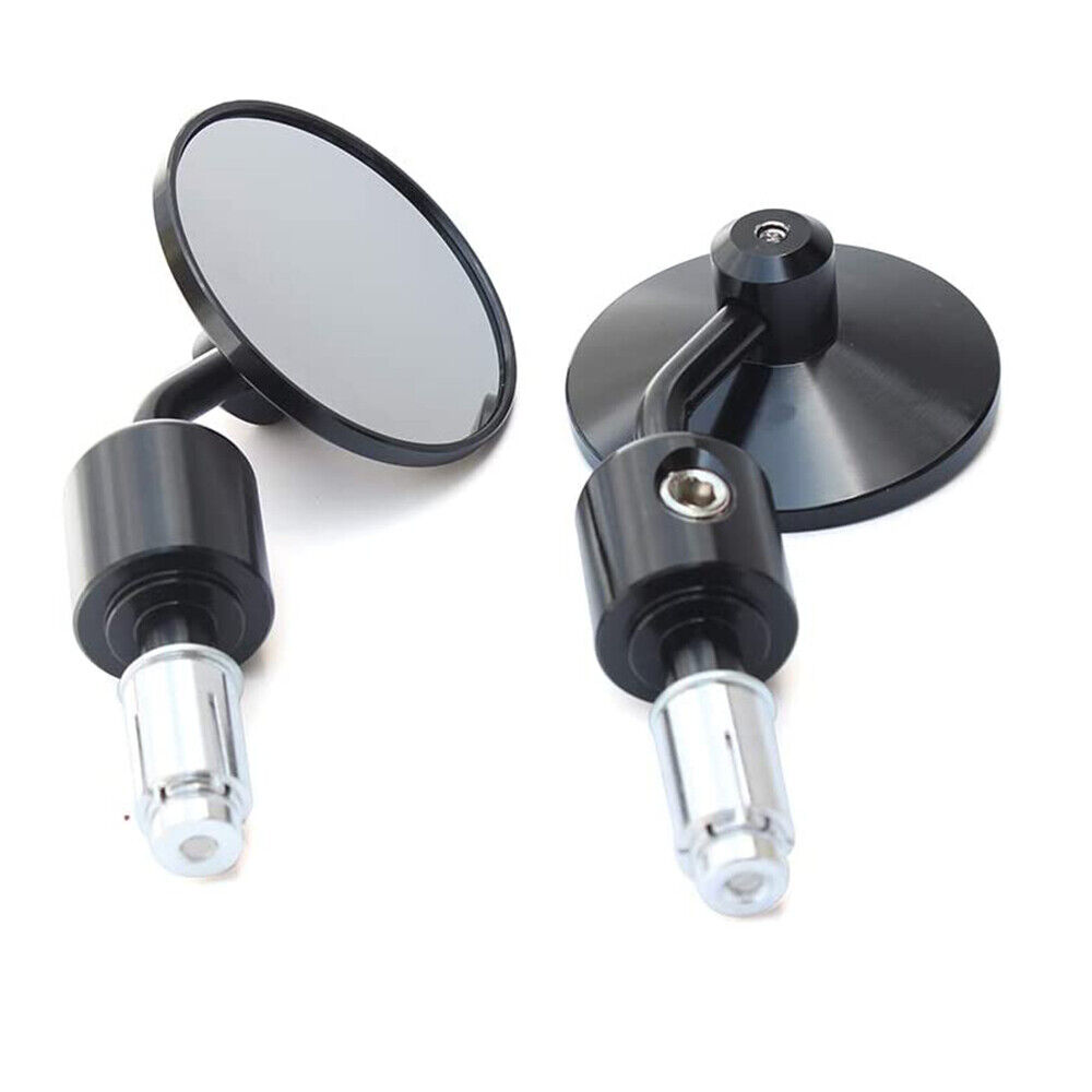 Black Handlebar End Rearview Side Mirror Round 7/8'' for Black Handlebar End Rearview Side Mirror Round 7/8'' for