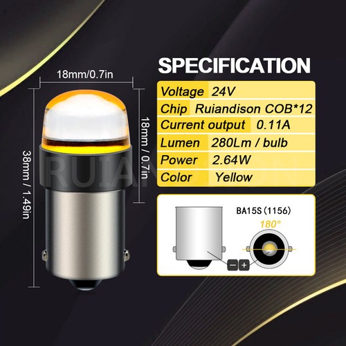 Ruiandsion 1156 LED Luce Posteriore Del Veicolo BA15S Luce Del Segno Laterale24V - Imagen 13 de 16