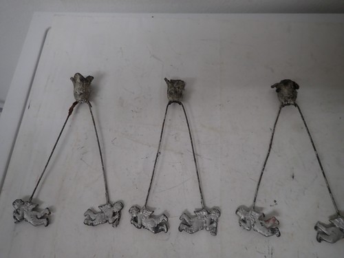5 Stck. antike Pendelkerzenhalter Metall für Weihnachtsbaum mit Engelmotiv - Bild 4 von 8