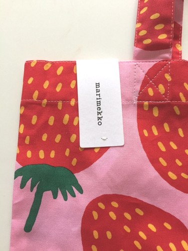 marimekko PIENI MANSIKKA Bolso de Mano Bolso de Compras Eco Bolso Rosa - Imagen 2 de 3