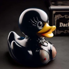 Dark Rubber Duck Rock Novelty Duck Halloween Gift Home Room Office Decor