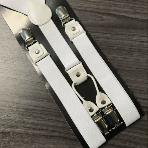 100+ Colors Mens Womens Clip-on Suspenders Elastic Y-Shape Adjustable Braces - Picture 128 of 140