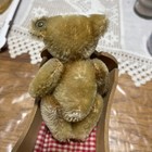 Vintage Mini Mohair Steiff Baby Bear In Cradle Blond — photo 3