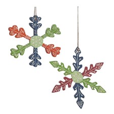 Wood Snowflake Ornament Set of 6 