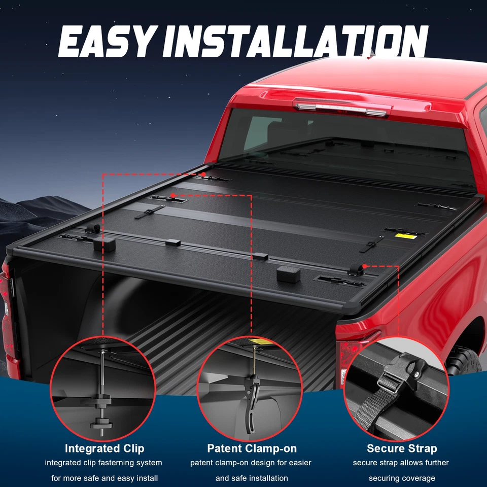 6.5FT FRP Hard Truck Tonneau Bed Cover For 1988-02 Chevy GMC C/K 1500 2500 3500 - Imagem 4 de 4