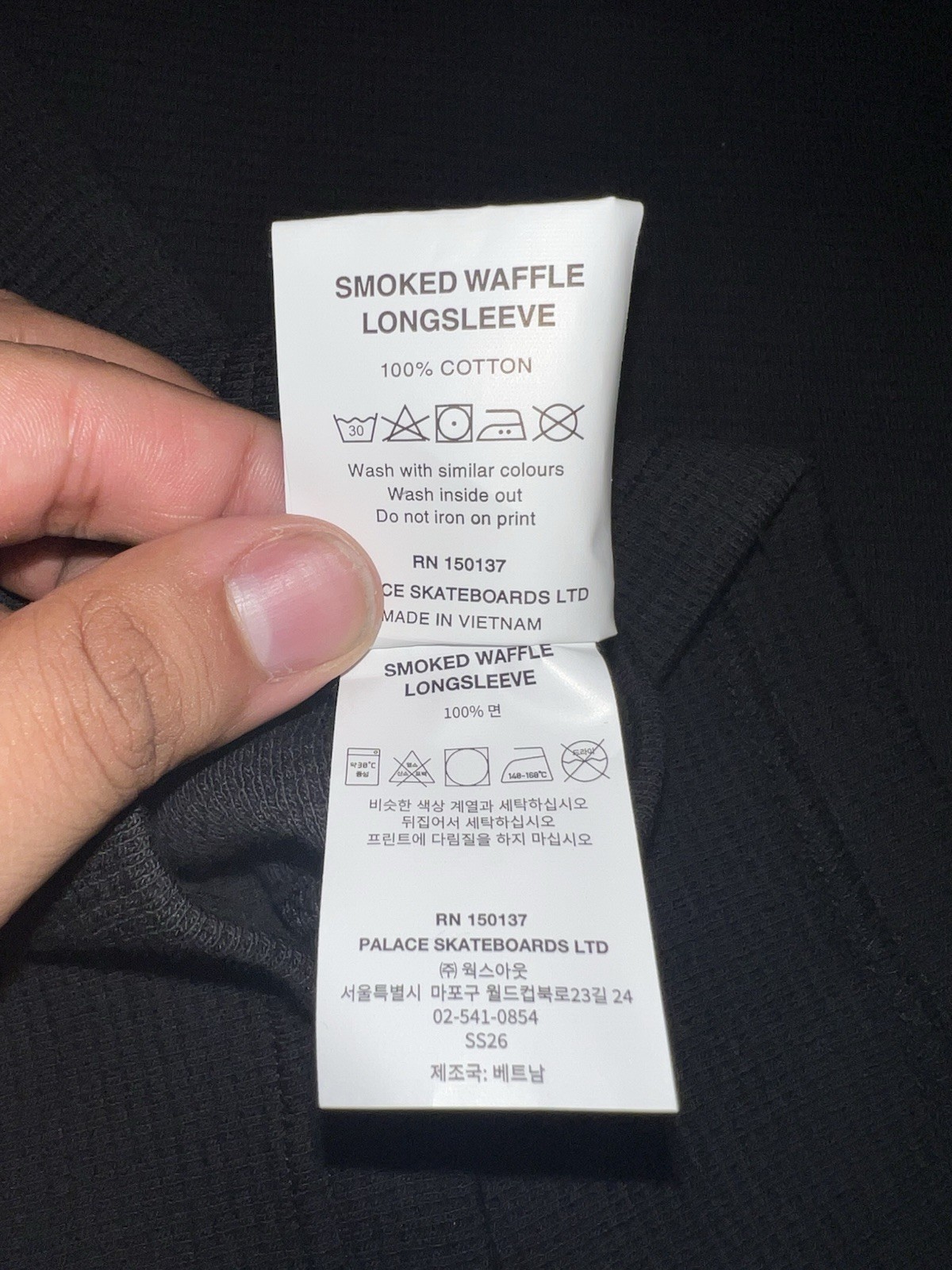 NEW Palace Waffle L/S Tee Smoked Black Size Large *READY TO SHIP* ✅🔥 thumbnail 7