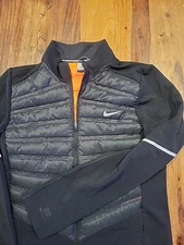 Nike Aeroloft Hybrid Jacket Mens  Small Orange Puffer 800 Down  616245 -010
