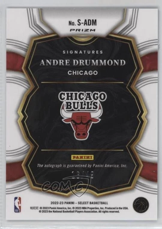 2022-23 Panini Select Signatures Blue Prizm /49 Andre Drummond #S-ADM Auto - Image 2 of 2