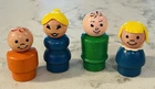 VINTAGE FISHER PRICE LITTLE PEOPLE WOODEN WOOD MOM DAD BOY GIRL FAMILY