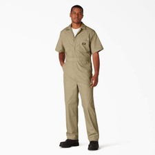 KHAKI NEW Dickies Mens Short Sleeve Coveralls Work Wear Uniform MEDIUM - D33999