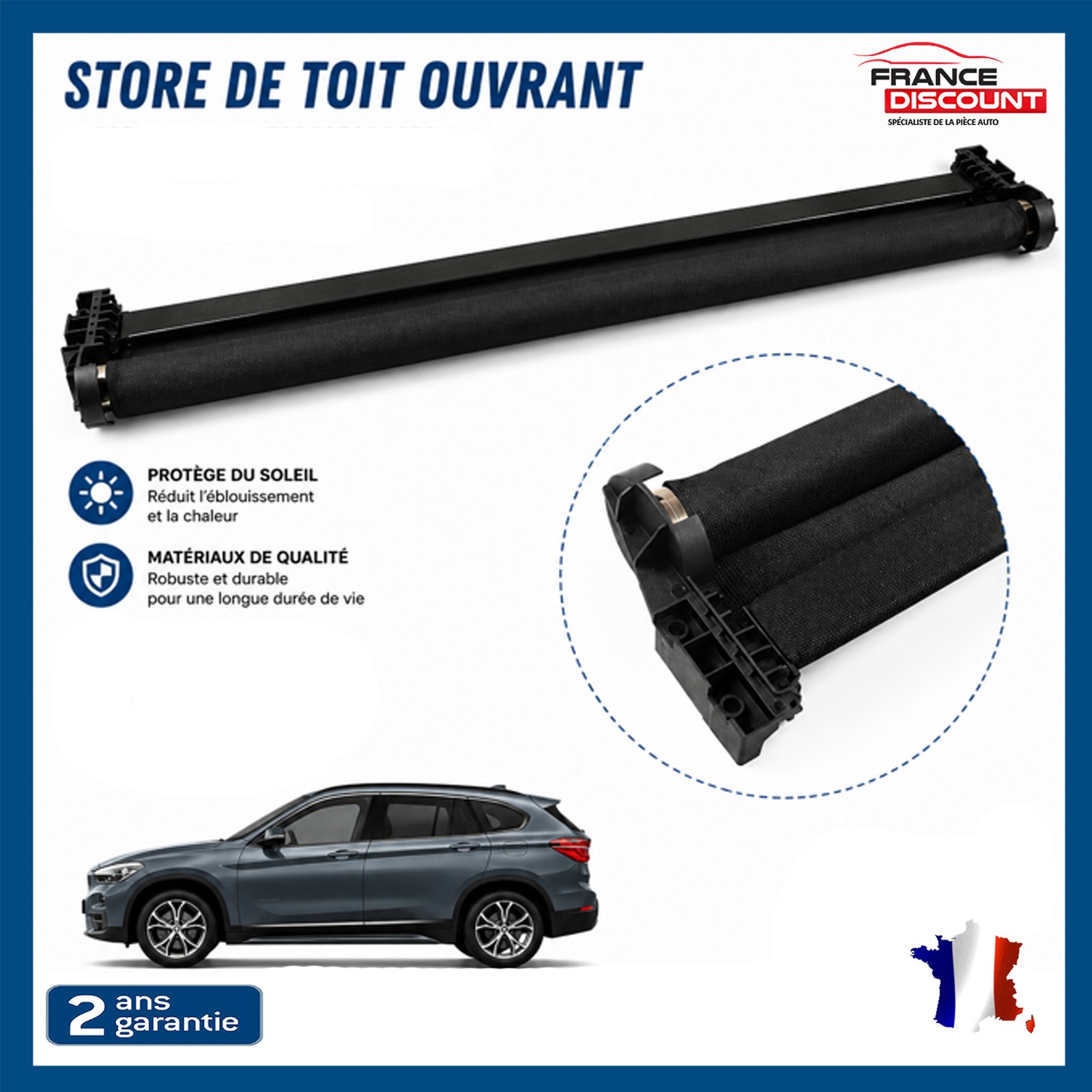 Rideau toit panoramique BMW X1 F48 anti-UV store occultant haute protection 7391797