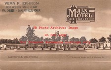 CA, Bakersfield, California, Main Motel, Exterior View, Associate Service Pub