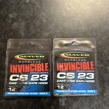 Maver Invincible CS23 Barbless Spade Hook Size 12 x 2pks