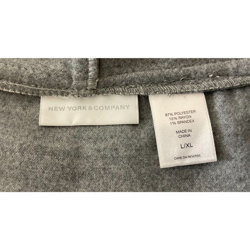 New York & Company Poncho Pullover Damen L/XL grau mit Kapuze Polyestermischung - Bild 3 von 8