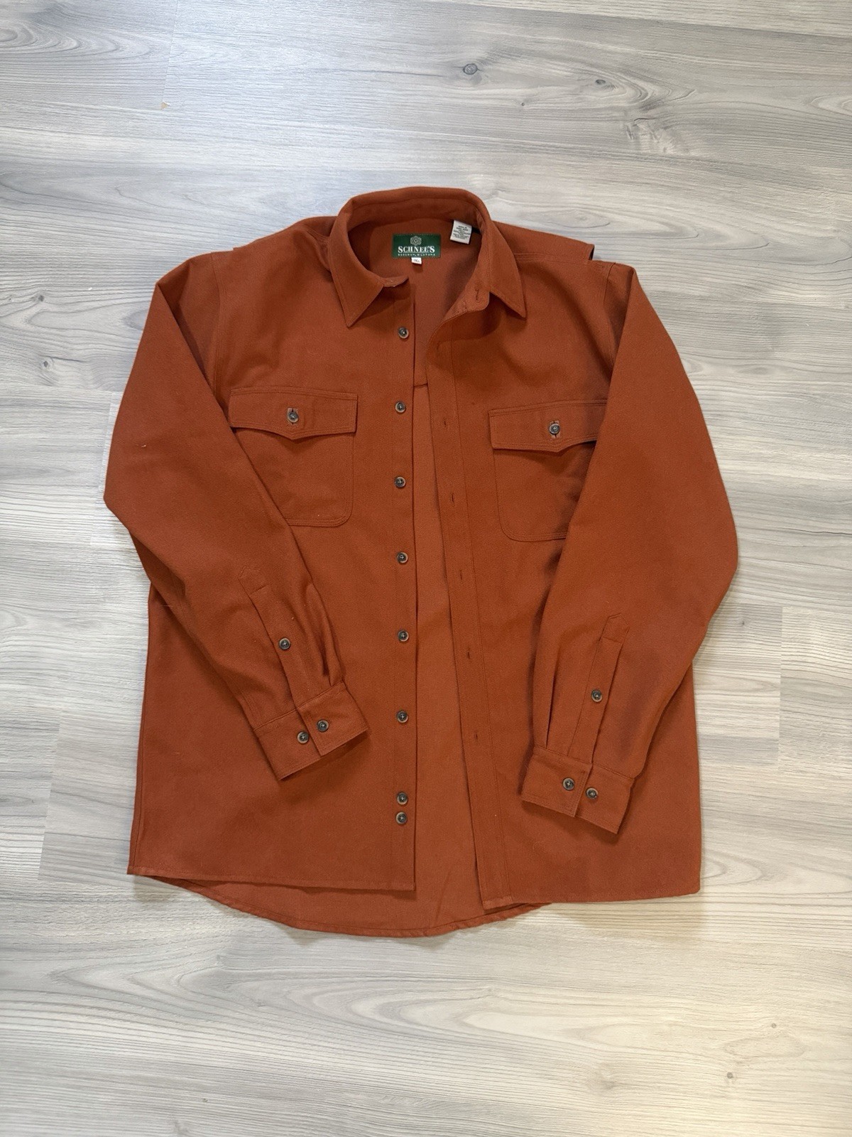 Schnee’s Medium Tall Button Down Rusty Orange Lon… - image 1