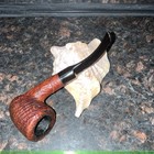 Scandia 731 Rusticated Briar Bent Billiard Pipe w/ Rusticated Bowl & Black Stem — photo 4