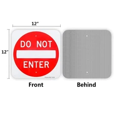 Enjoyist 2-Pack Do Not Enter Sign 12"x 12" .04" Aluminum 12'' x 12'', Red 