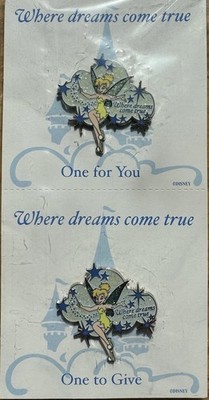 VTG (2) Disney Tinkerbell Where Dreams Come True Pixie Dust Pins New And Sealed